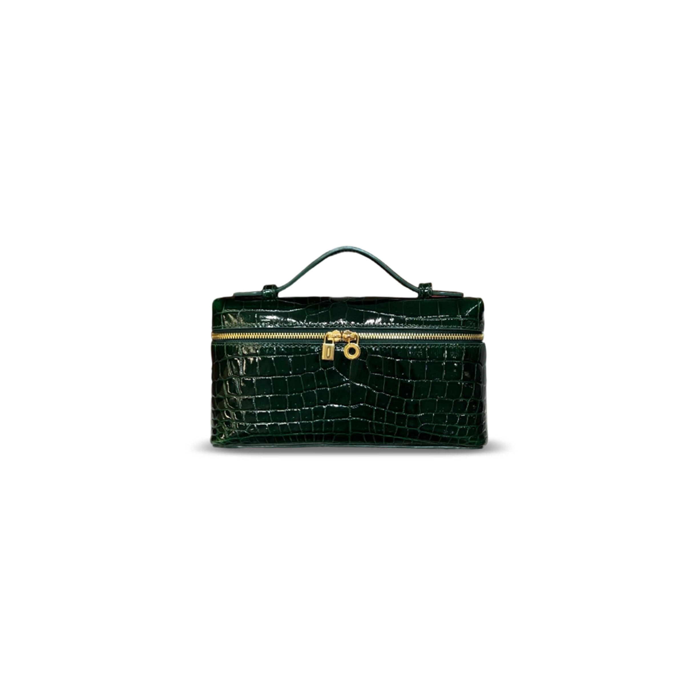 LORO PIANA EXTRA POCKET L19 CROCODILE LEATHER (19*11*6.5cm)